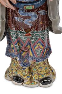 Three Chinese Export Enameled Porcelain Figures of Scholars
