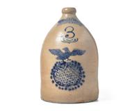 A Fine Three Gallon "J.C. Waelde, North Bay" Cobalt-Decorated Stoneware Jug