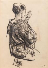 Woman in Kimono; Together with a Companion (Two Works)