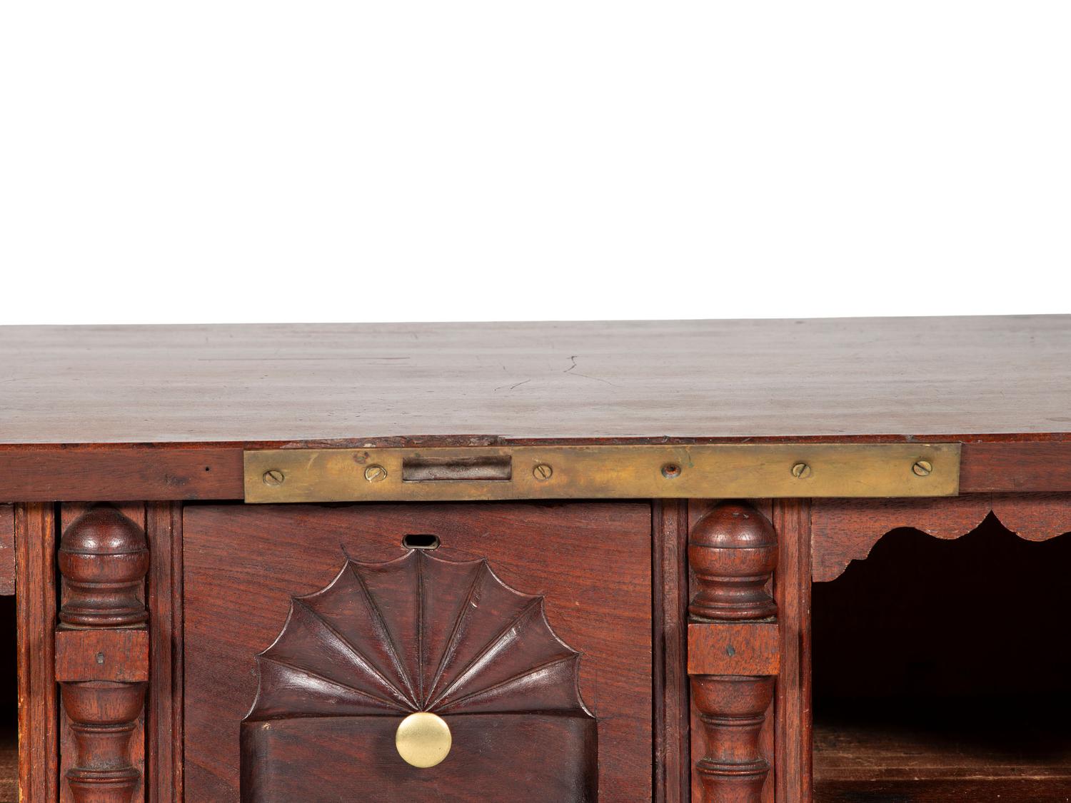 A Chippendale Shell-Carved Mahogany Block-Front Slant-Front Desk