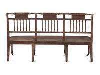 A Regency Grain and Figural Painted Cane-Upholstered Settee