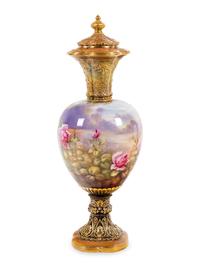 A Large Royal Bonn Painted Porcelain Vase and Cover
