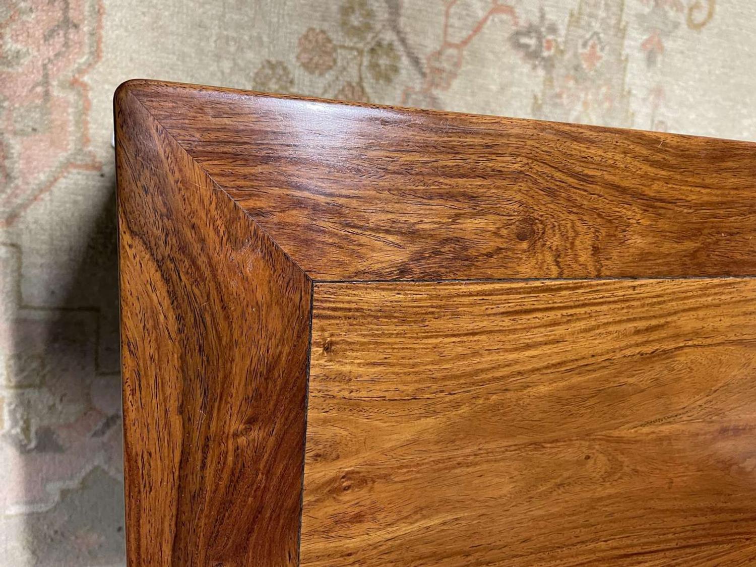 A Chinese Ming dynasty style carved hardwood low table 明式硬木矮方桌