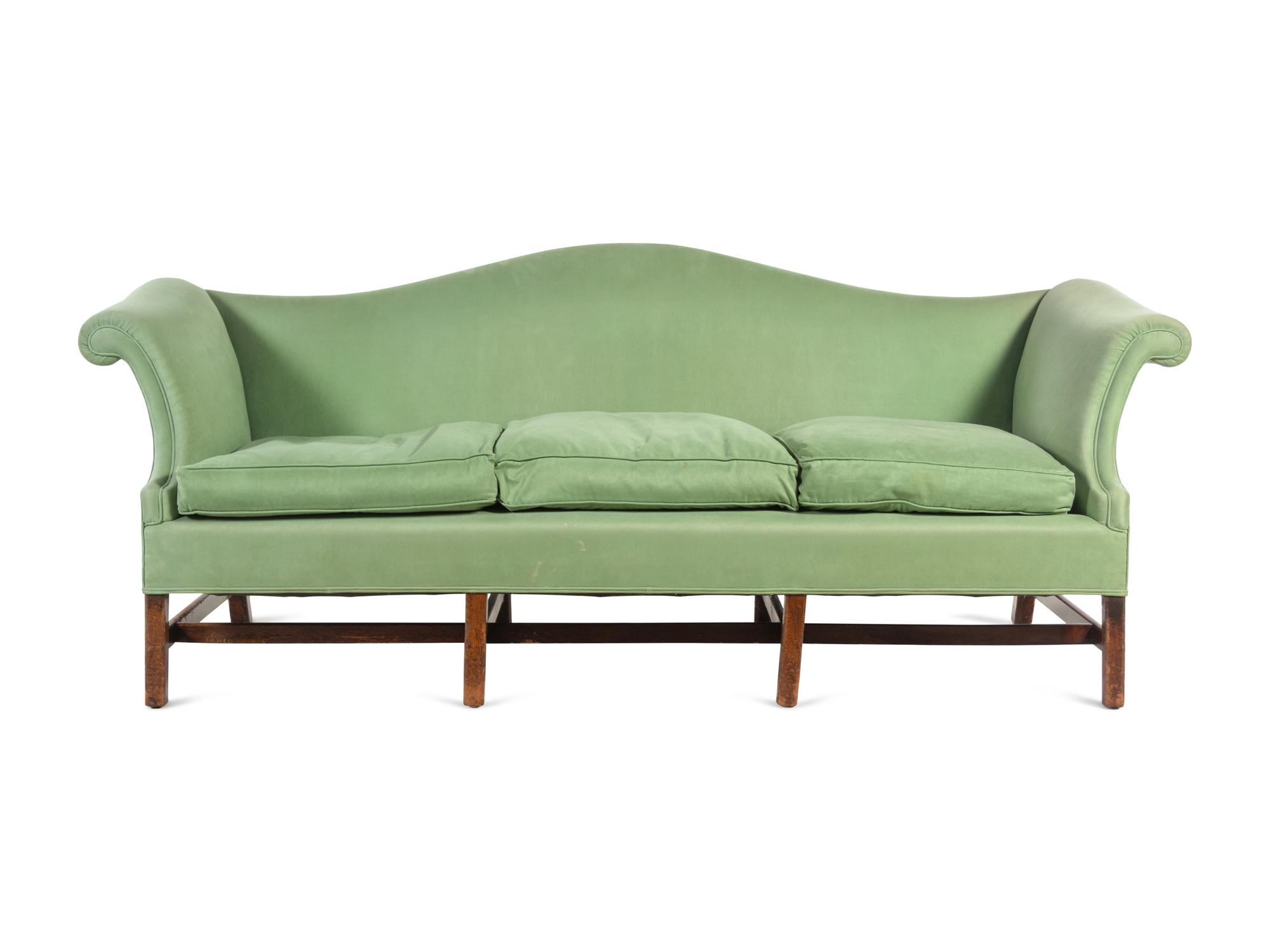 A George III Oak Camelback Sofa