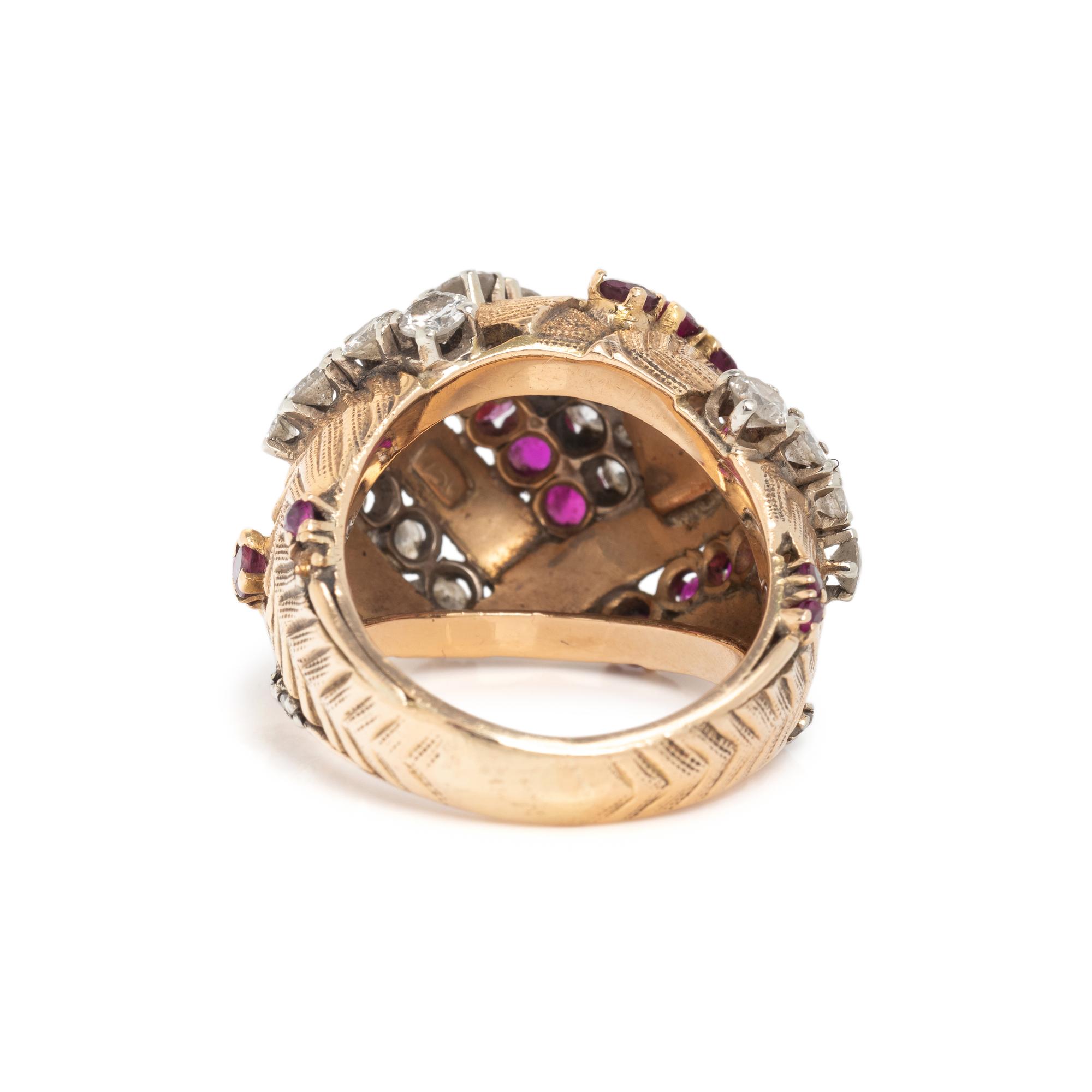 SYNTHETIC RUBY AND DIAMOND RING