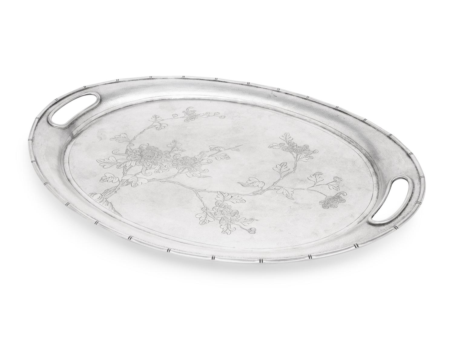 A Chinese Export Silver Tray