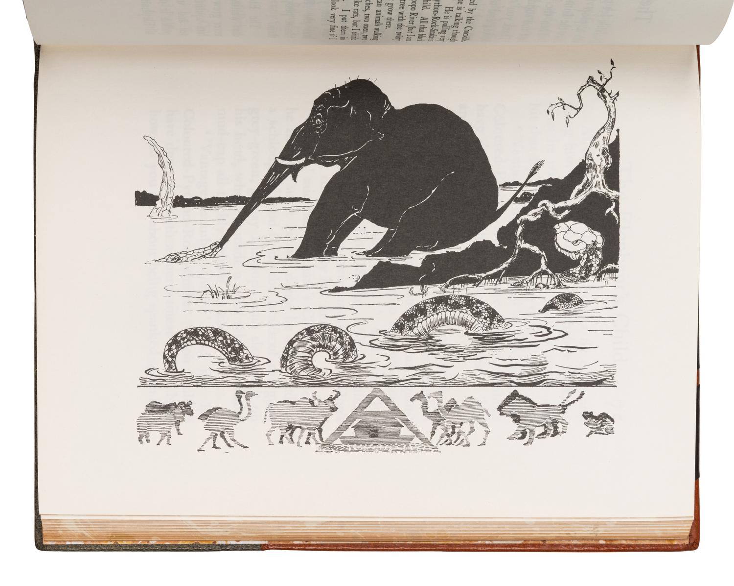 [BINDING]. KIPLING, Rudyard (1865-1936). Just So Stories for Little Children . Joseph M. GLEESON, illustrator. New York & London: Mayflower Books & Macmillan, [1980].