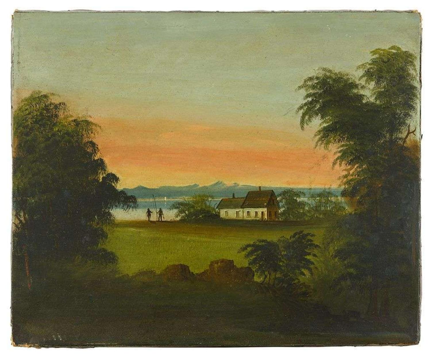 American School 19th century two views of maine: georgetown scenery and mouth of the kennebeck
