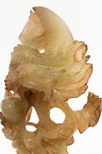 A Chinese Carved Hardstone Dragon Group