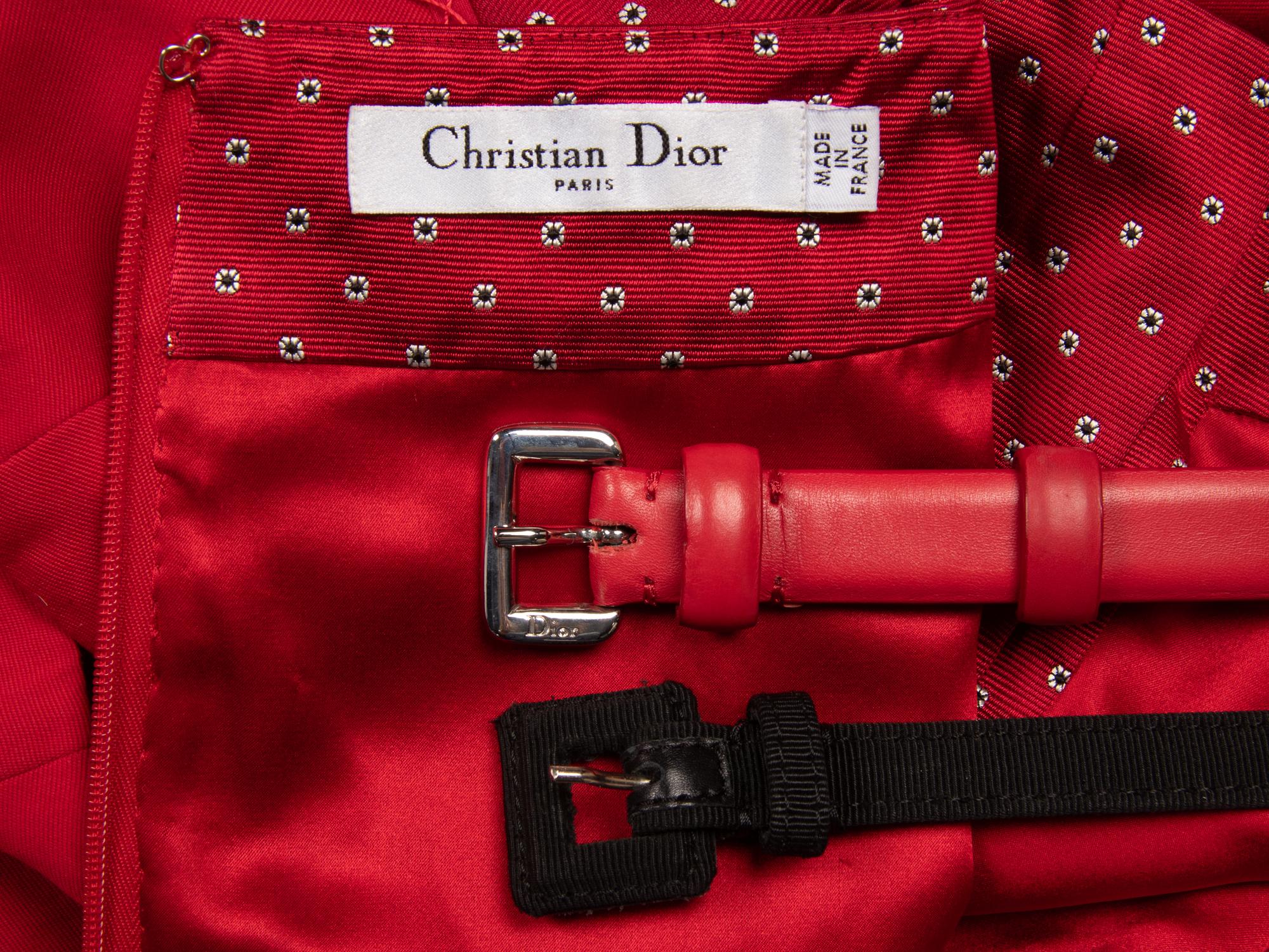Christian Dior by John Galliano , Red Belted Cocktail Dress