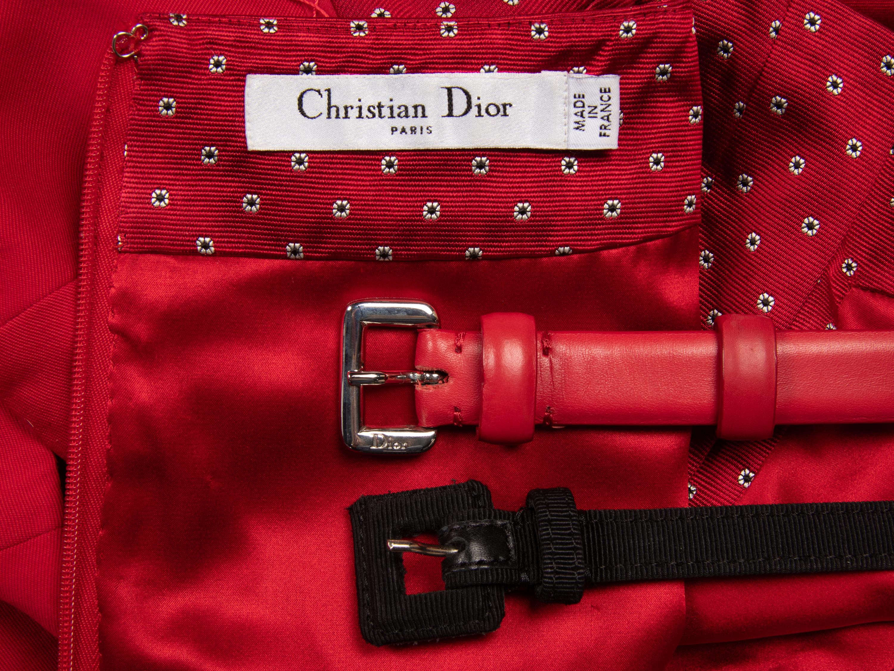 Christian Dior by John Galliano , Red Belted Cocktail Dress