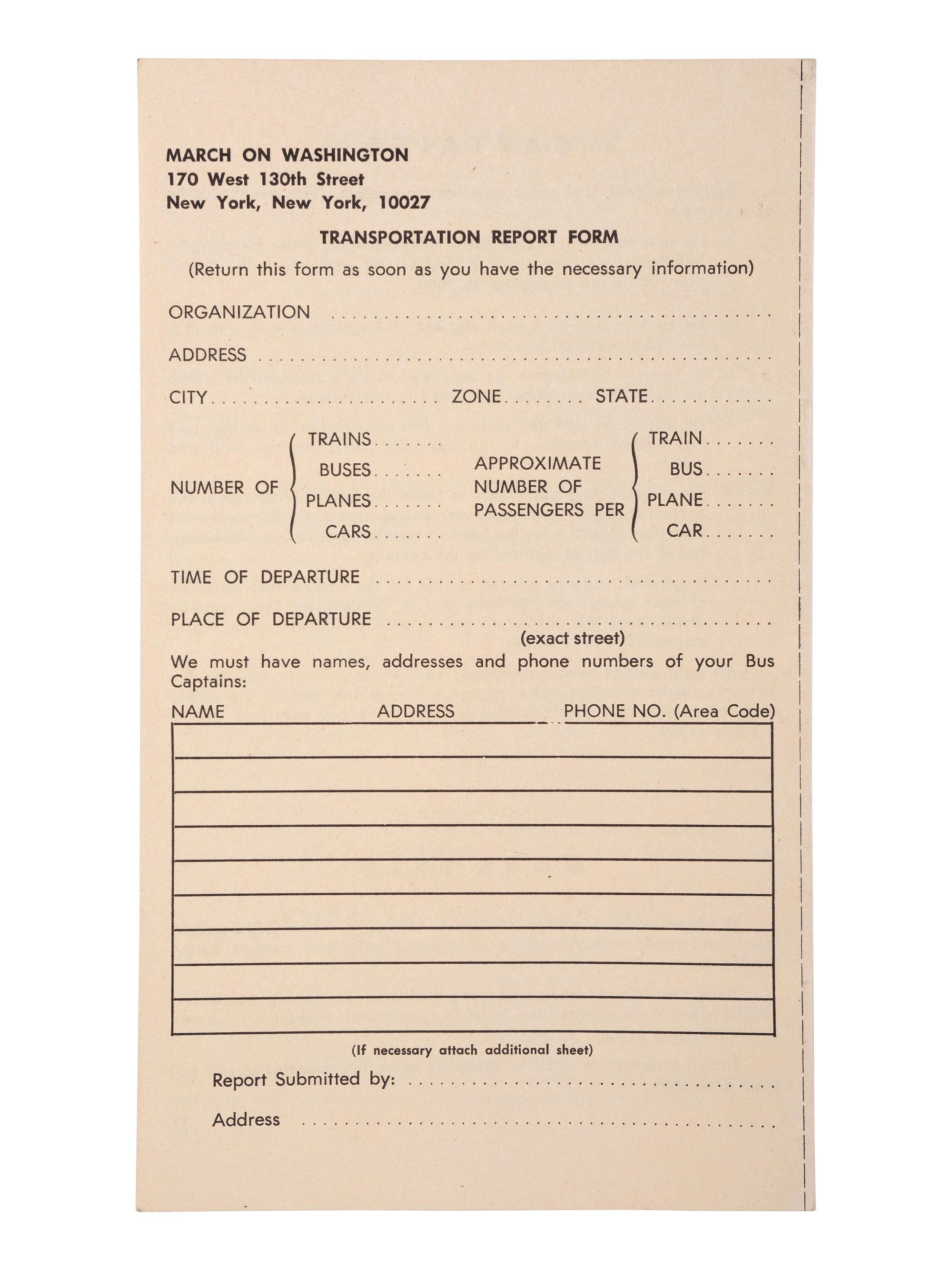 [CIVIL RIGHTS]. Final Plans for the March on Washington for Jobs and Freedom. Organizing Manual No. 2 . New York: National Office, March on Washington, 1963.