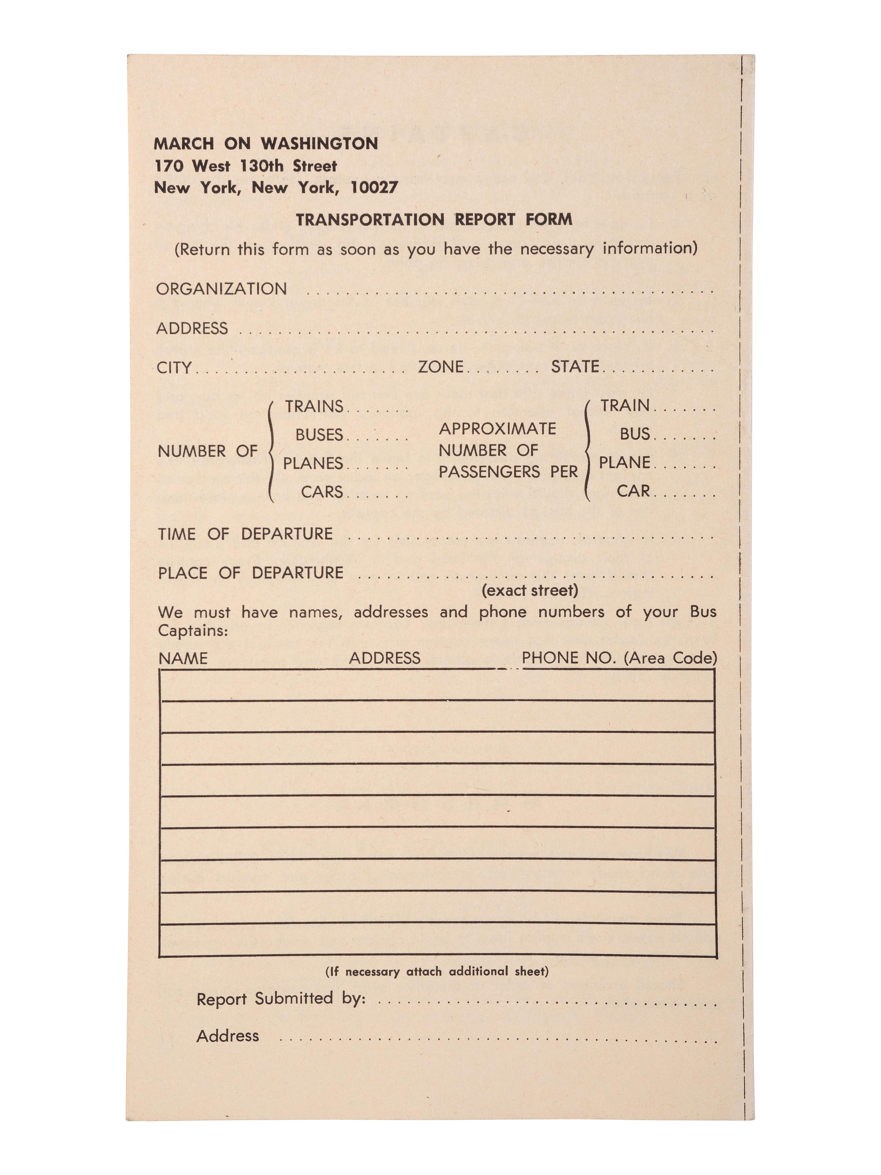 [CIVIL RIGHTS]. Final Plans for the March on Washington for Jobs and Freedom. Organizing Manual No. 2 . New York: National Office, March on Washington, 1963.