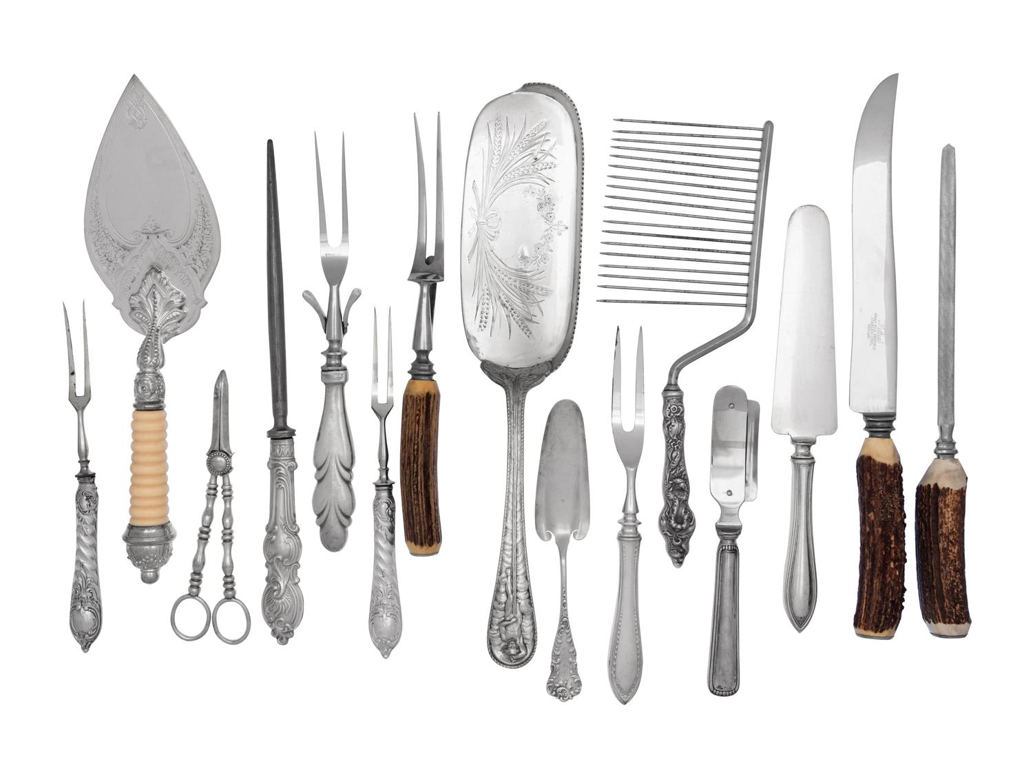 A Group of Fifteen Silver-Plate Flatware Articles
