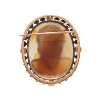 ANTIQUE, AGATE CAMEO, DIAMOND AND PEARL PENDANT/BROOCH
