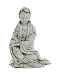A Chinese Blanc-de-Chine Porcelain Figure Height 10 1/4 inches.