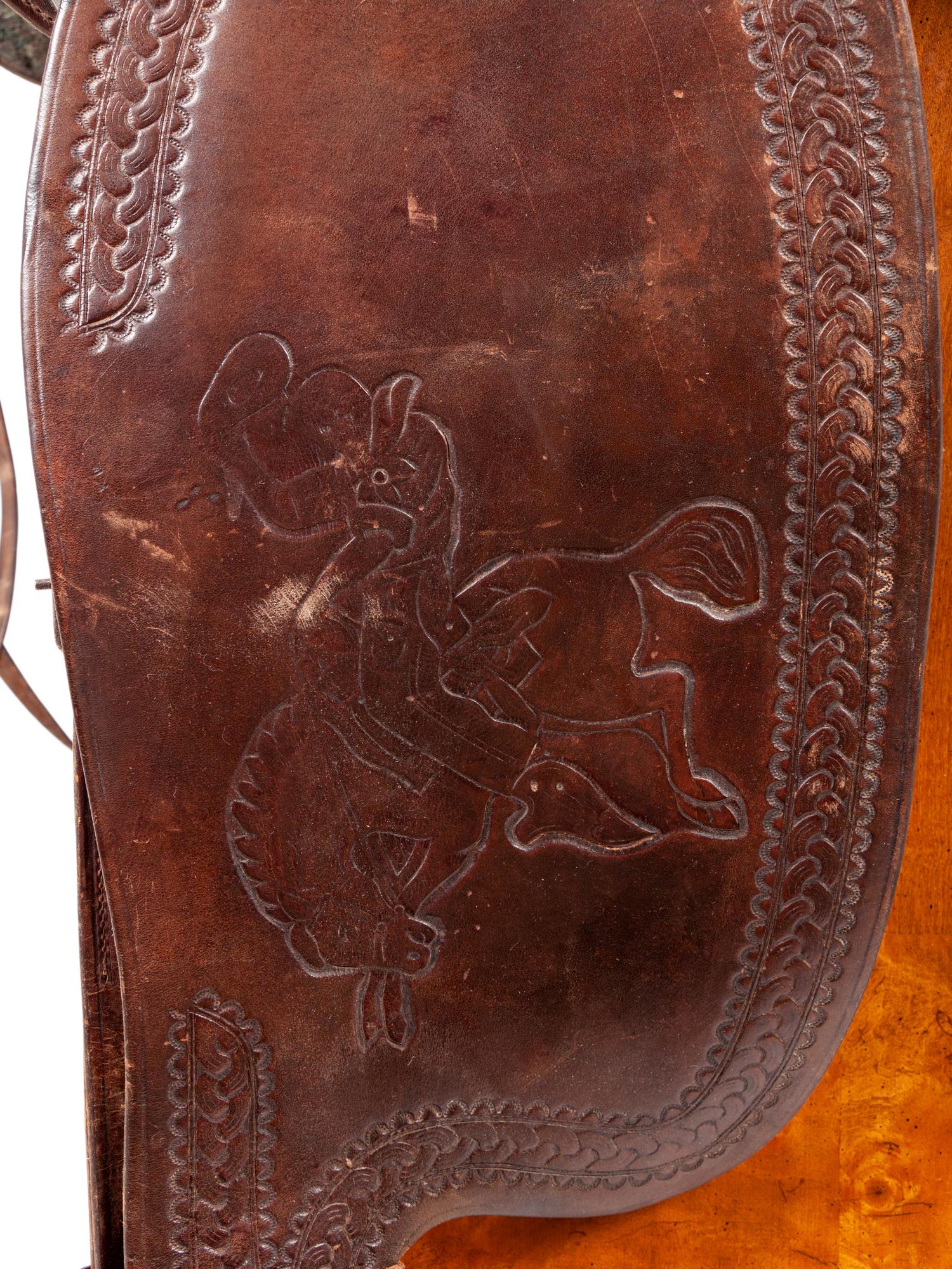 G.L. Lawrence Co. Tooled Roping Saddle
