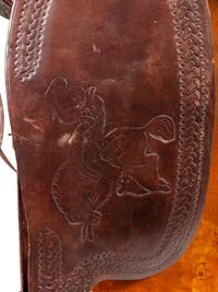 G.L. Lawrence Co. Tooled Roping Saddle