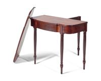 A Federal Carved Mahogany Card Table