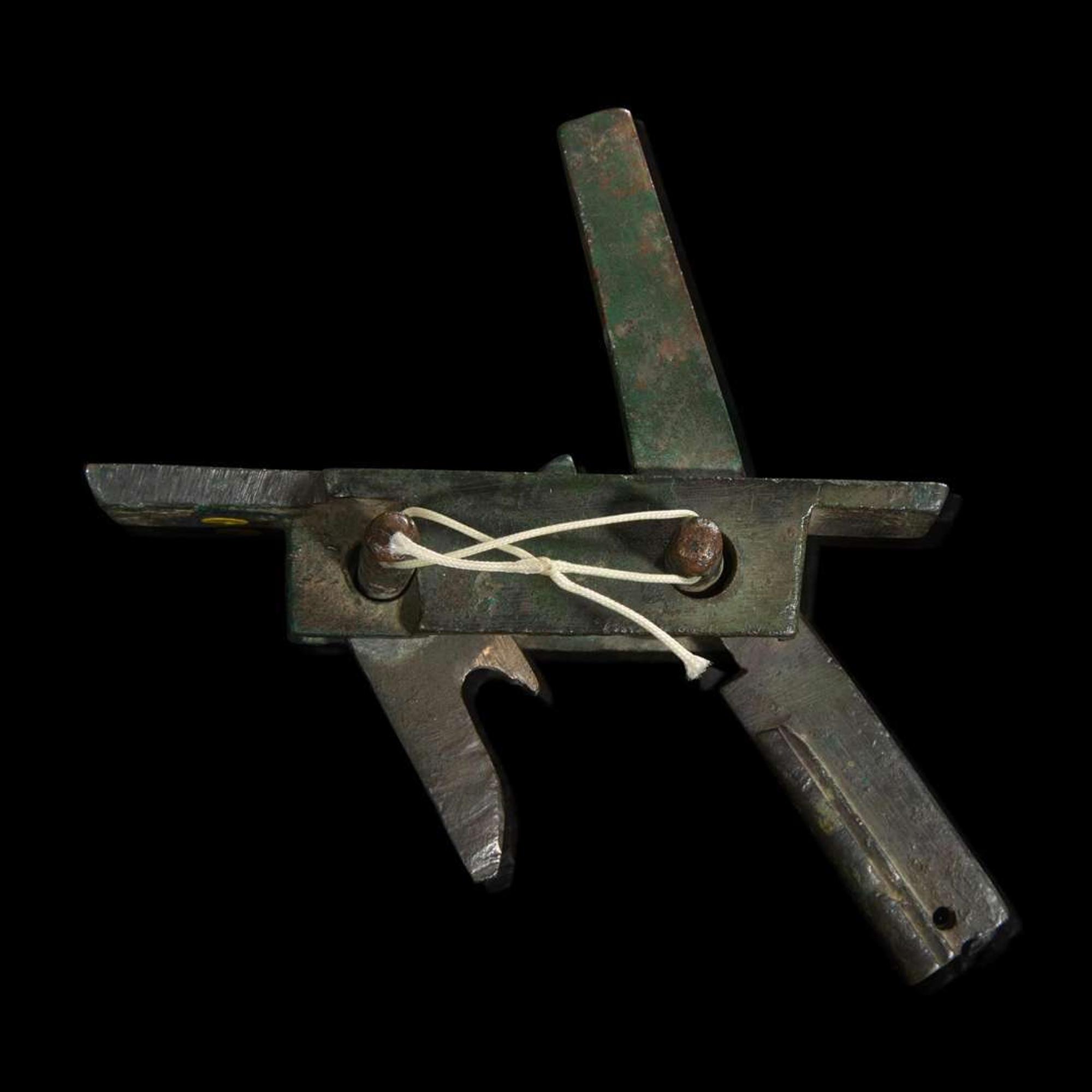 A Chinese bronze crossbow mechanism 青銅弩配件 Han dynasty ?