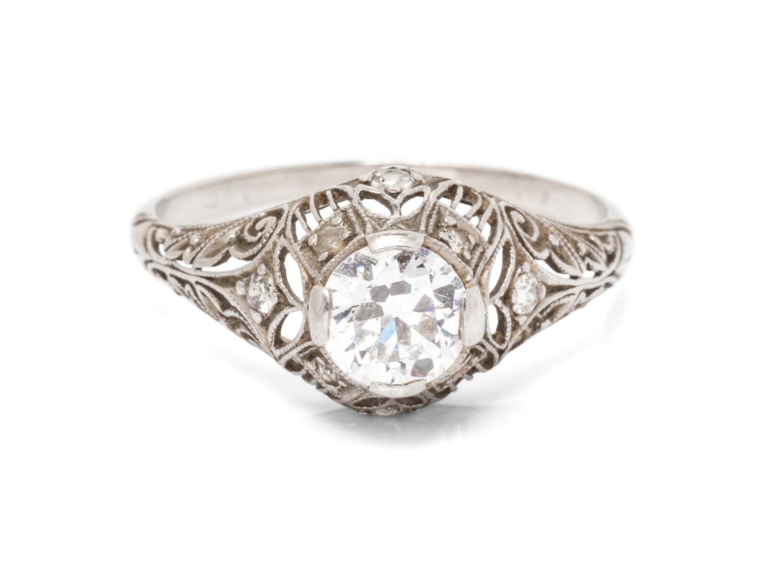 An Antique Platinum and Diamond Ring,
