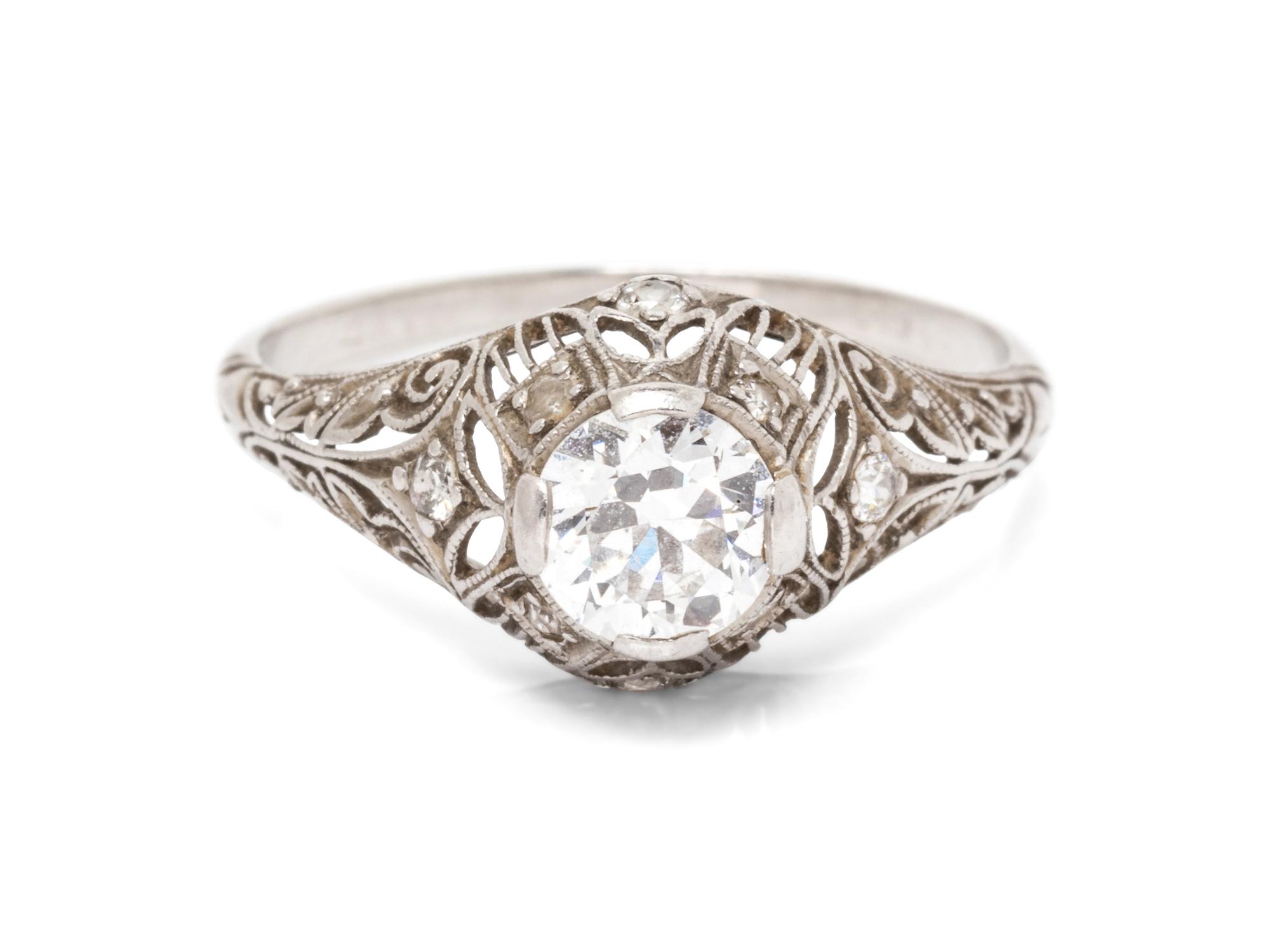 An Antique Platinum and Diamond Ring,