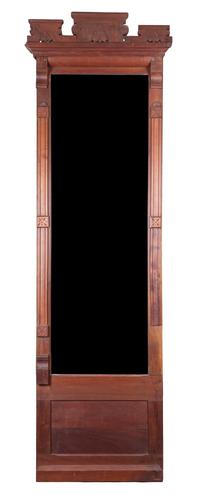A Victorian Walnut Pier Mirror 91 x 25 inches.