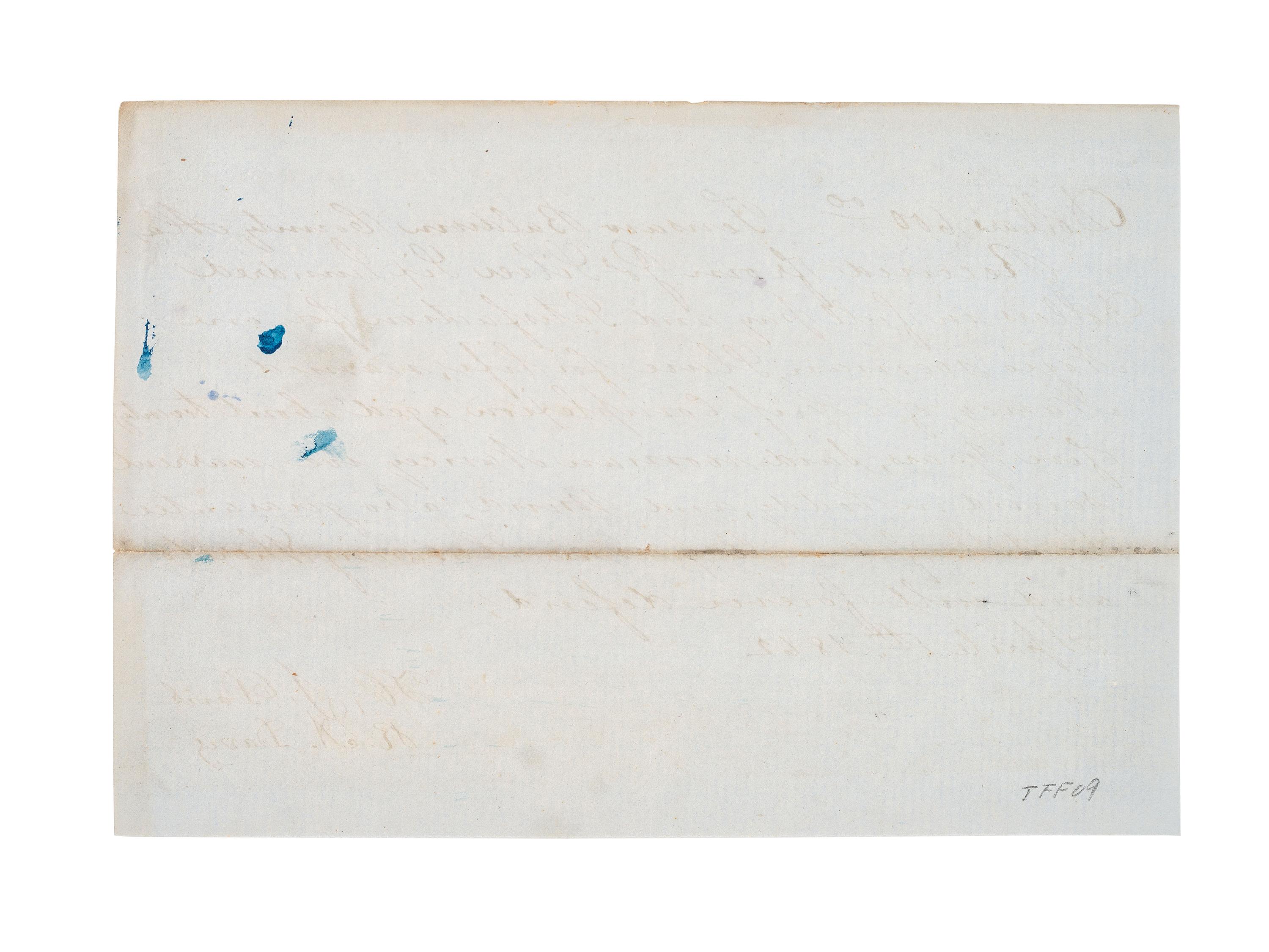 [SLAVERY & ABOLITION]. Manuscript bill of sale for the enslaved woman "Nancy." Tensaw, Baldwin County, AL, 1 April 1862.