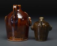 Two Southern Stoneware Face Jugs