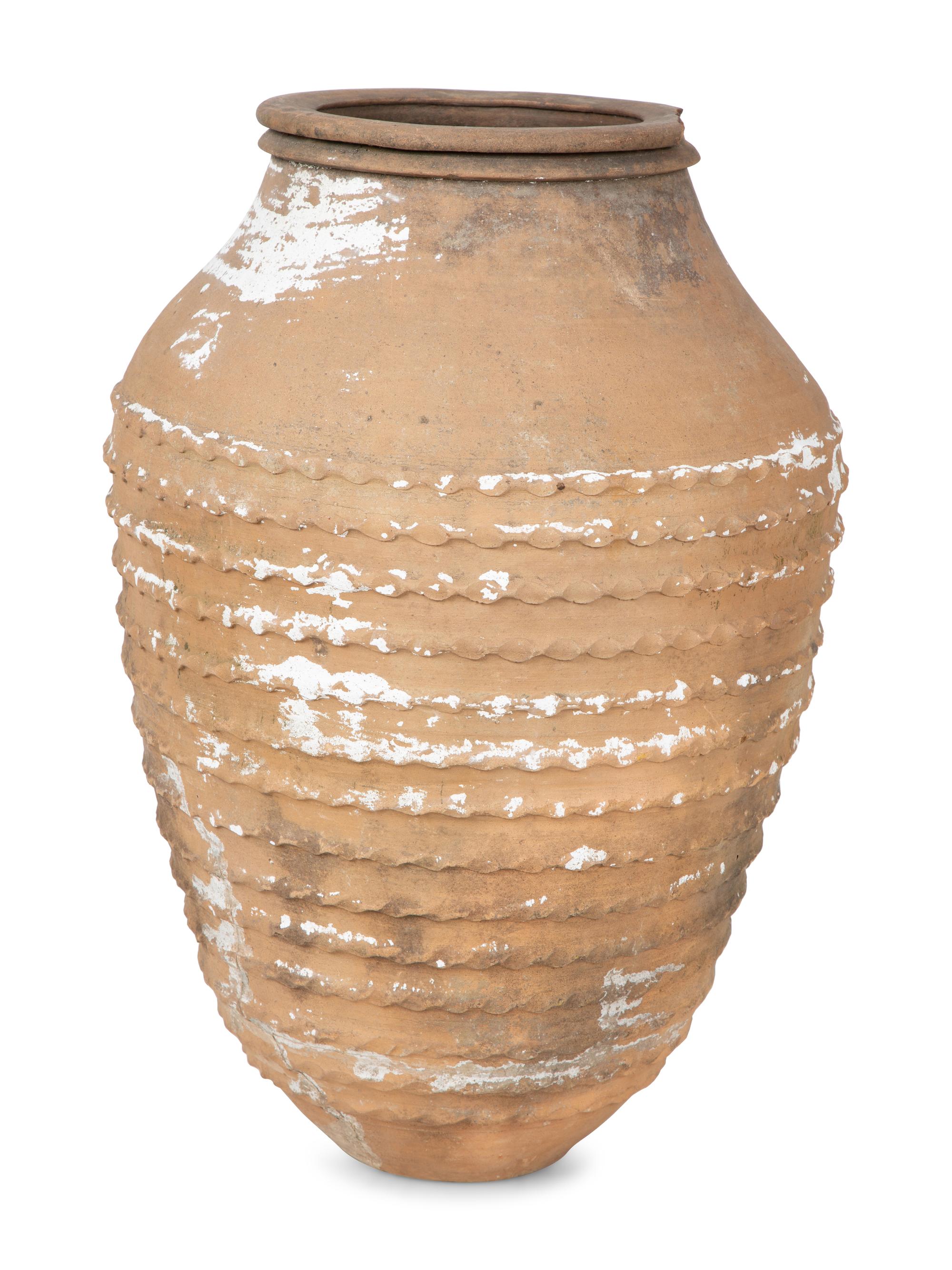A Mediterranean Glazed Terra Cotta Olive Jar — 19TH/20TH CENTURY