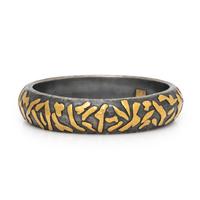 Yossi Harari, Silver and Yellow Gold Bangle Bracelet