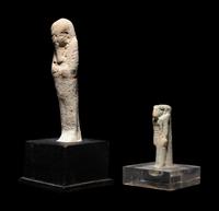 An Egyptian Faience Ushabti and a Faience Khnum