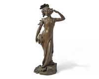 Lucien Charles Edouard Alliot (French, 1877-1967), An Art Nouveau Bronze Figure of a Lady, circa 1900