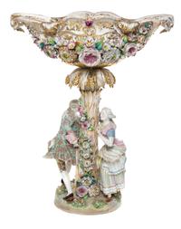 A Continental Porcelain Figural Centerpiece Height 22 inches.