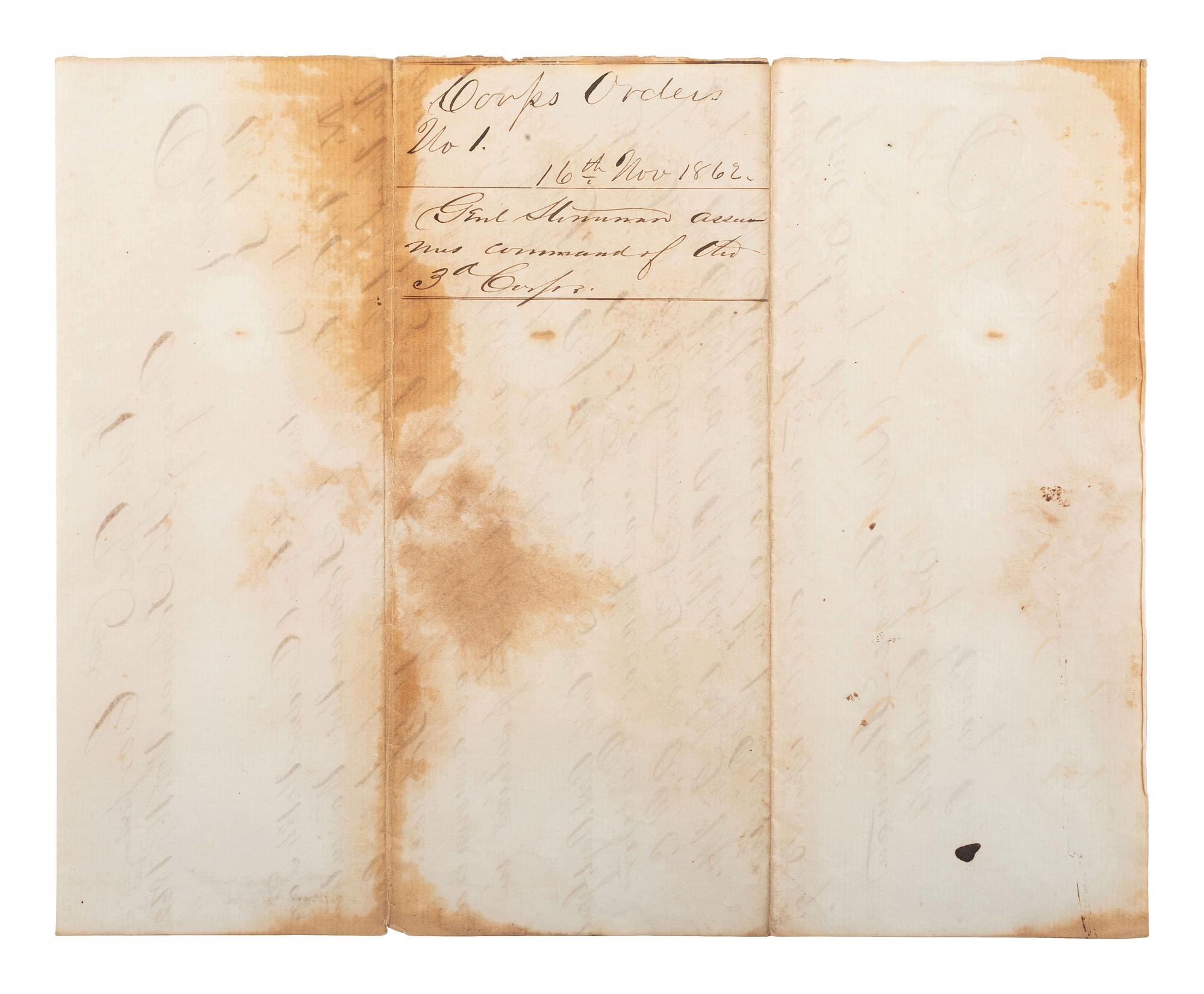 [CIVIL WAR]. A group of 3 manuscript Union field orders, comprising: