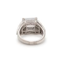 BULGARI, EMERALD CUT DIAMOND AND DIAMOND 'TROMBINO' RING