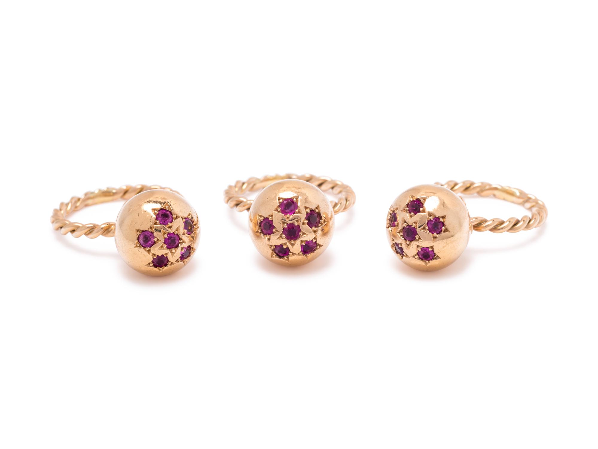 ROSE GOLD AND RUBY RING SET
