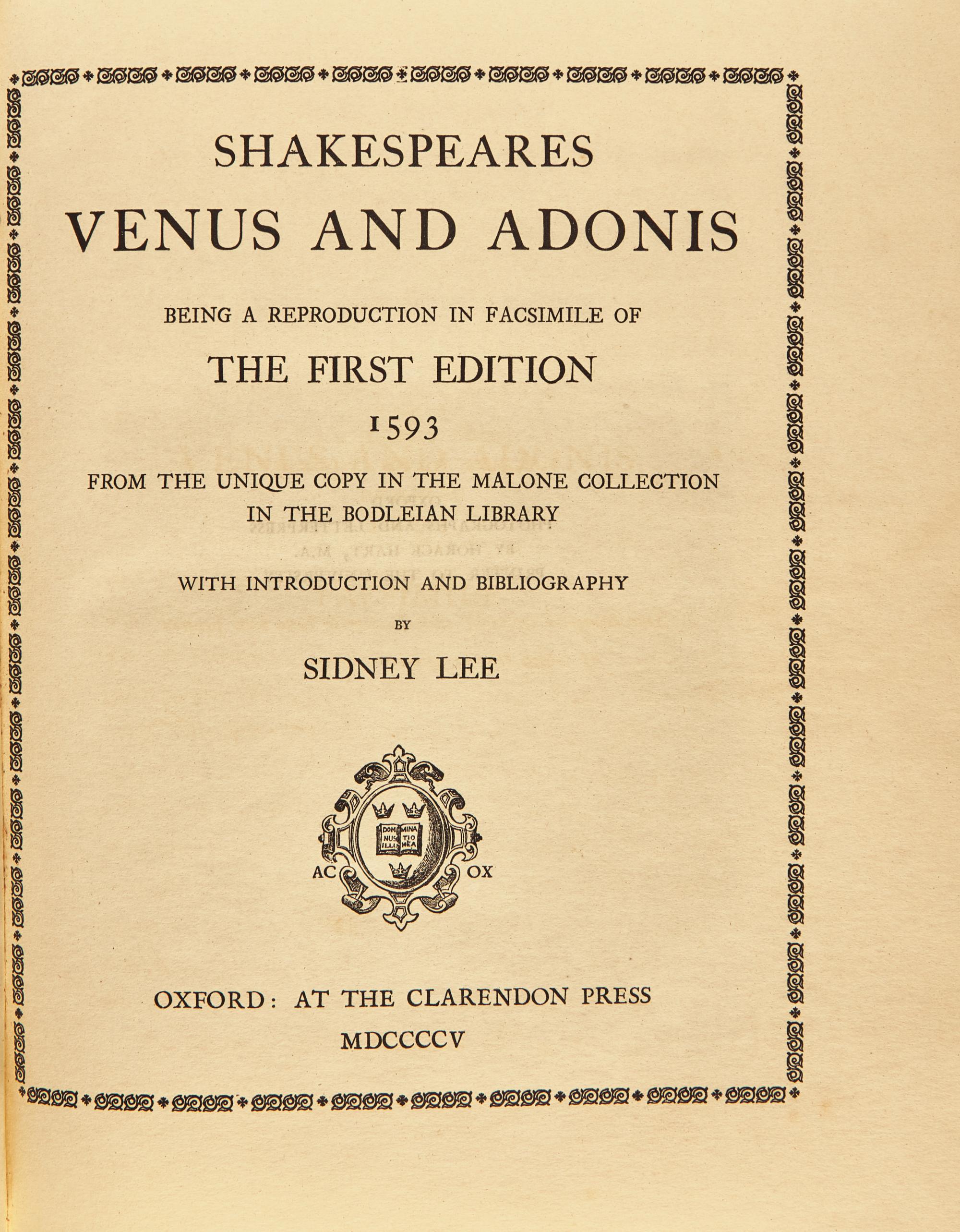 [Literature] [Shakespeare, William] Shakespeares Comedies, Histories, & Tragedies Being a Reproduction in Facsimile of the First Folio Edition 1623 From the Chatsworth Copy in the Possession of the Duke of Devonshire...
