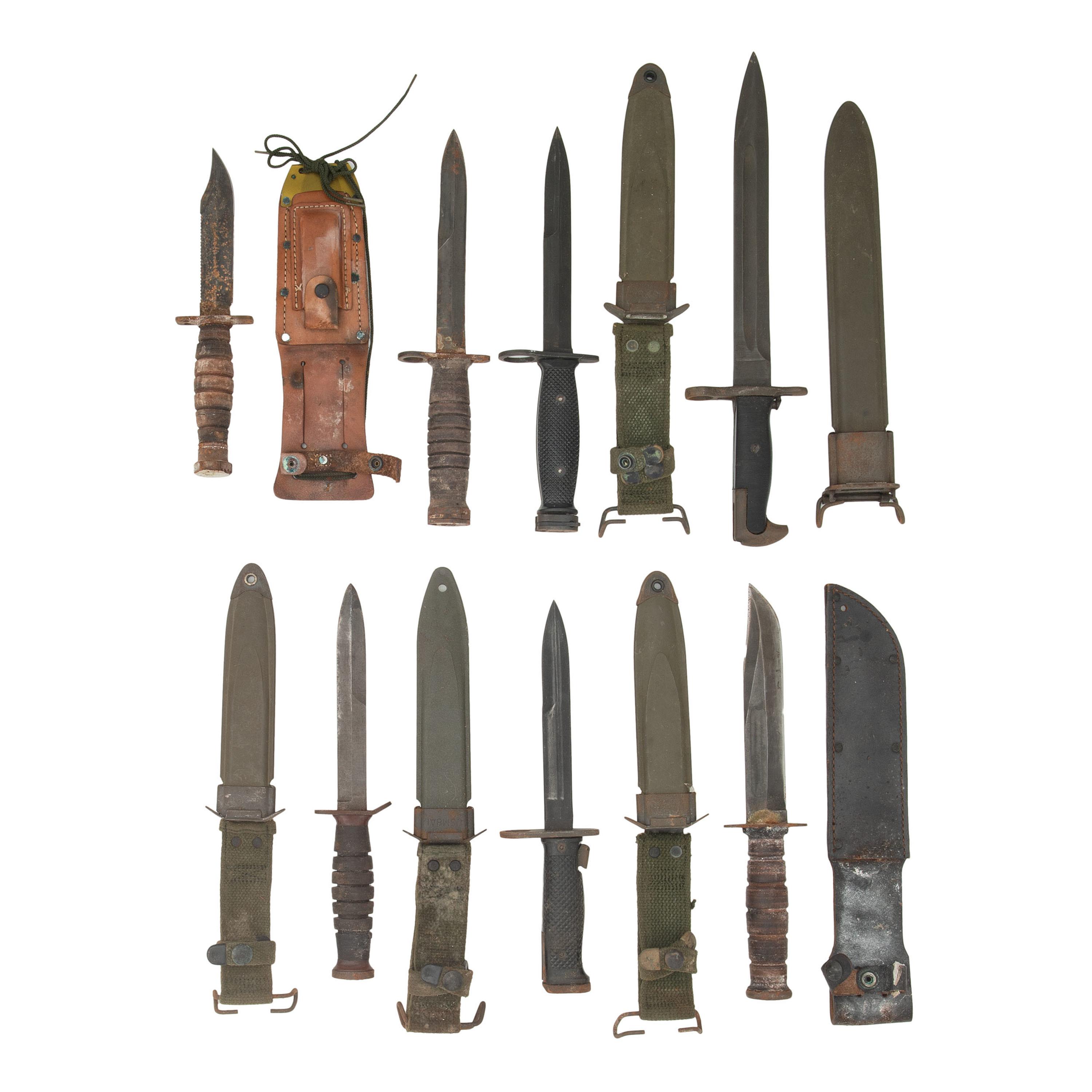 Lot of 7 WWII-era U.S. Bayonets