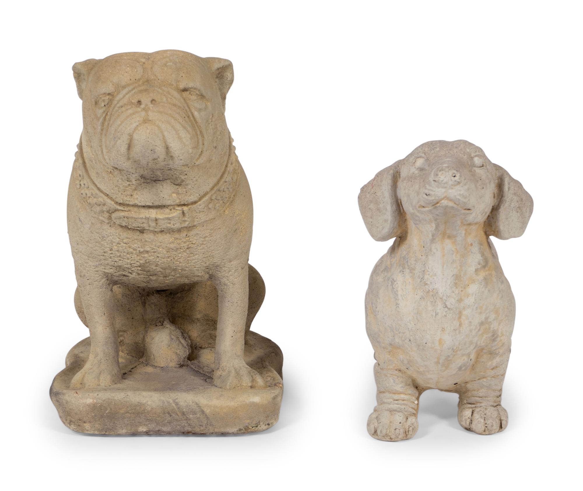 Two Cast Stone Figures of Dogs — 20TH CENTURY