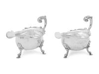 A Matched Pair of George II Silver Sauce Boats
