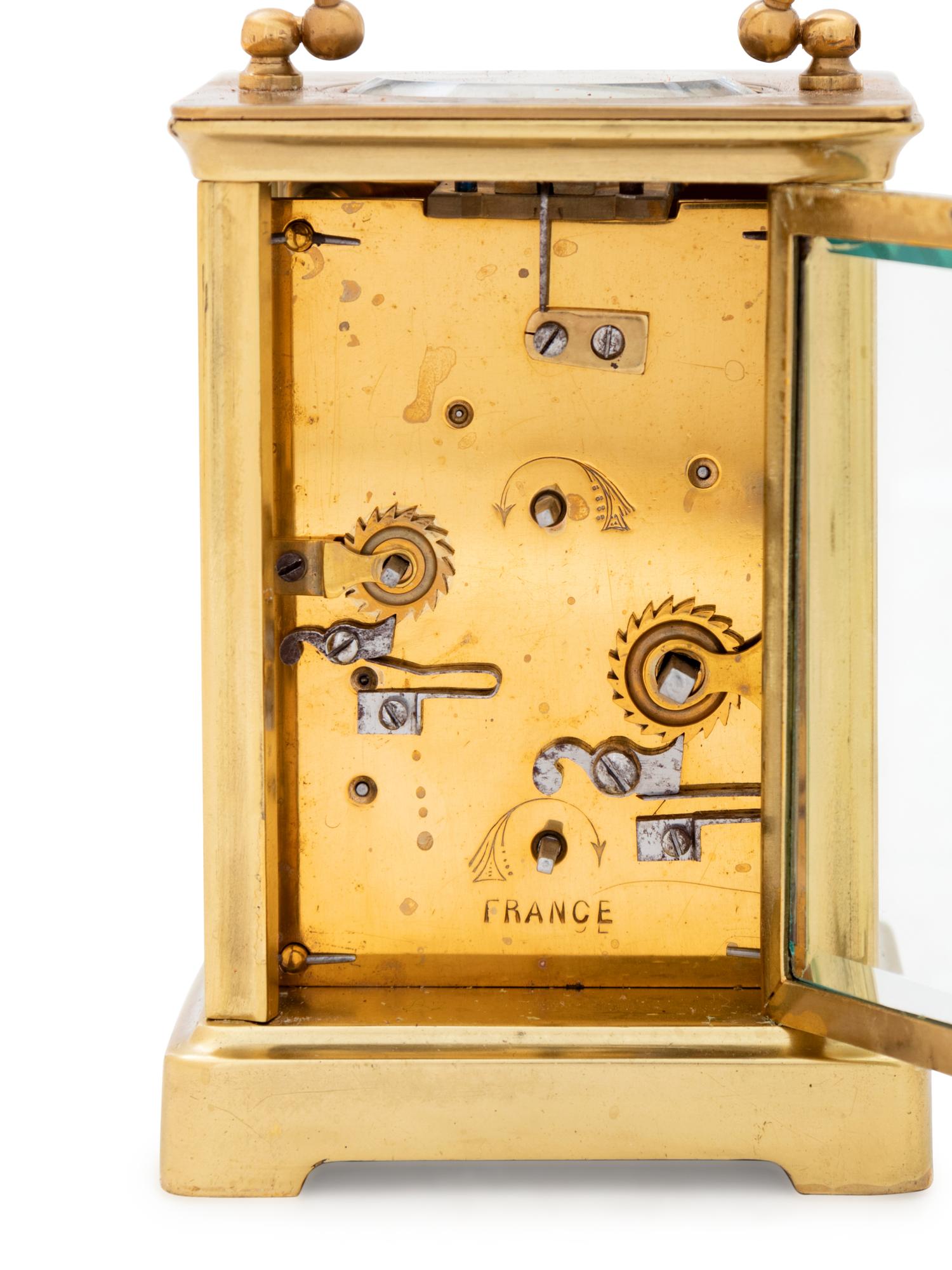 Two French Brass Carriage Clocks Retailed by Tiffany & Co.