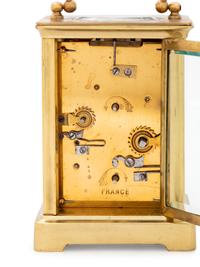 Two French Brass Carriage Clocks Retailed by Tiffany & Co.