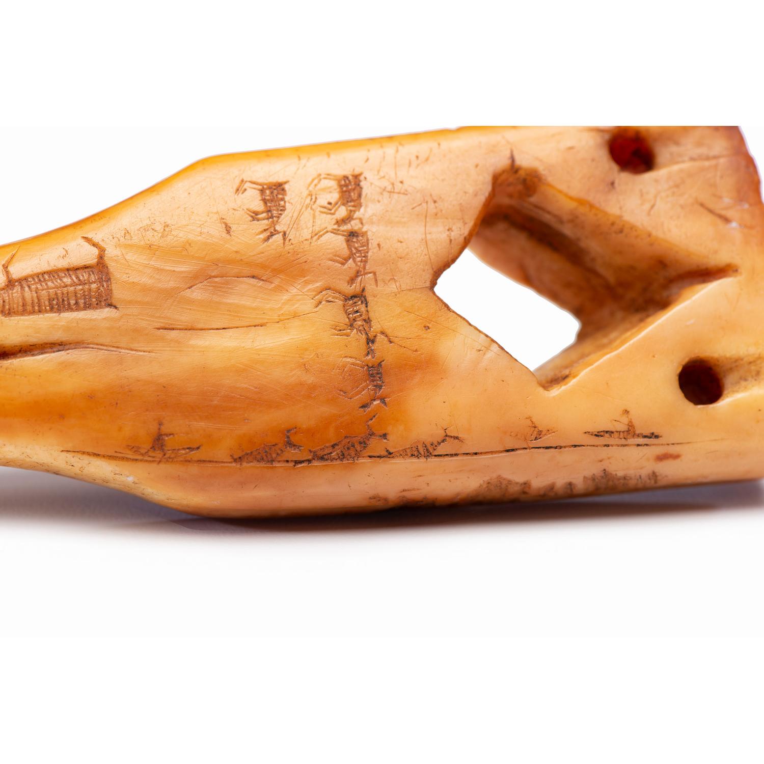 Iñupiat Fossilized Walrus Ivory Adze Handle