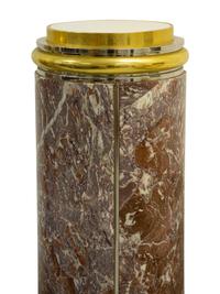 A Pair of Gilt Bronze Mounted Red Marble Pedestals