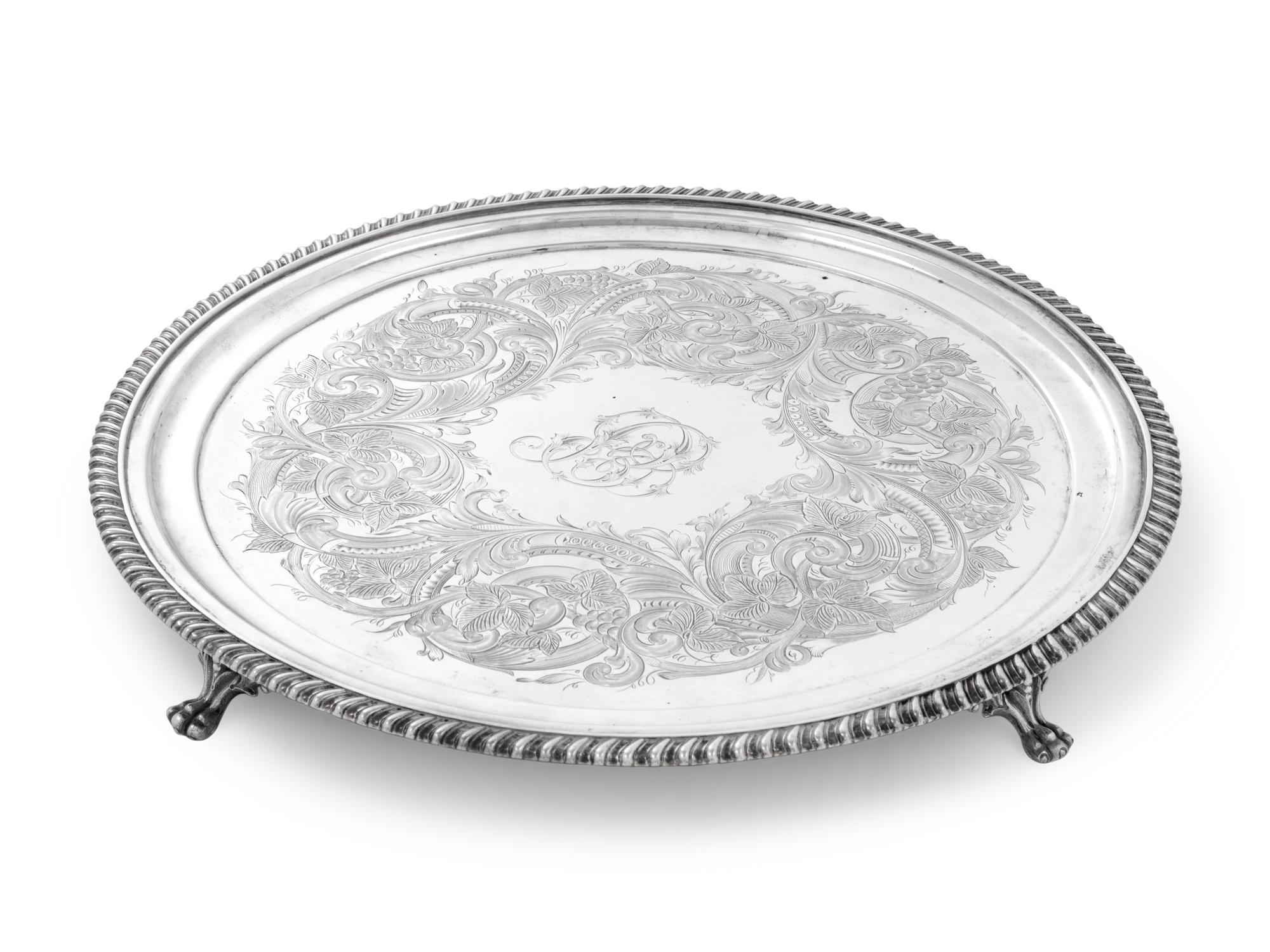 An American Coin Silver Salver