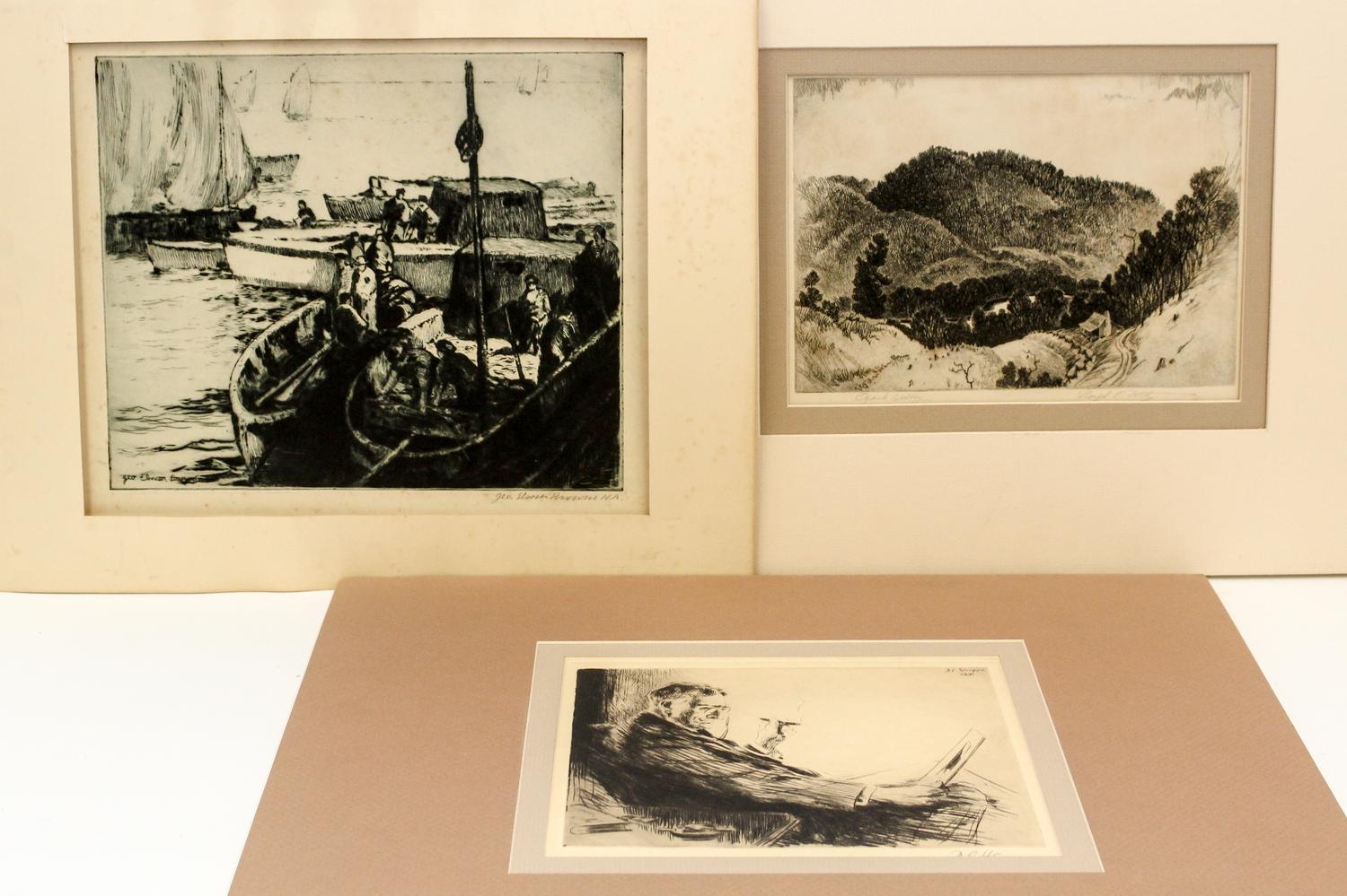 A Group of Five 20th Century Prints First: 10 x 12 inches.