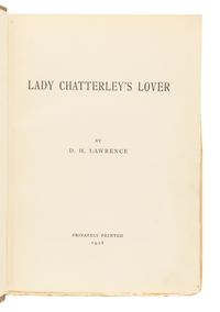 LAWRENCE, David Herbert (1885-1930). Lady Chatterley's Lover . Florence: Privately Printed, 1928.