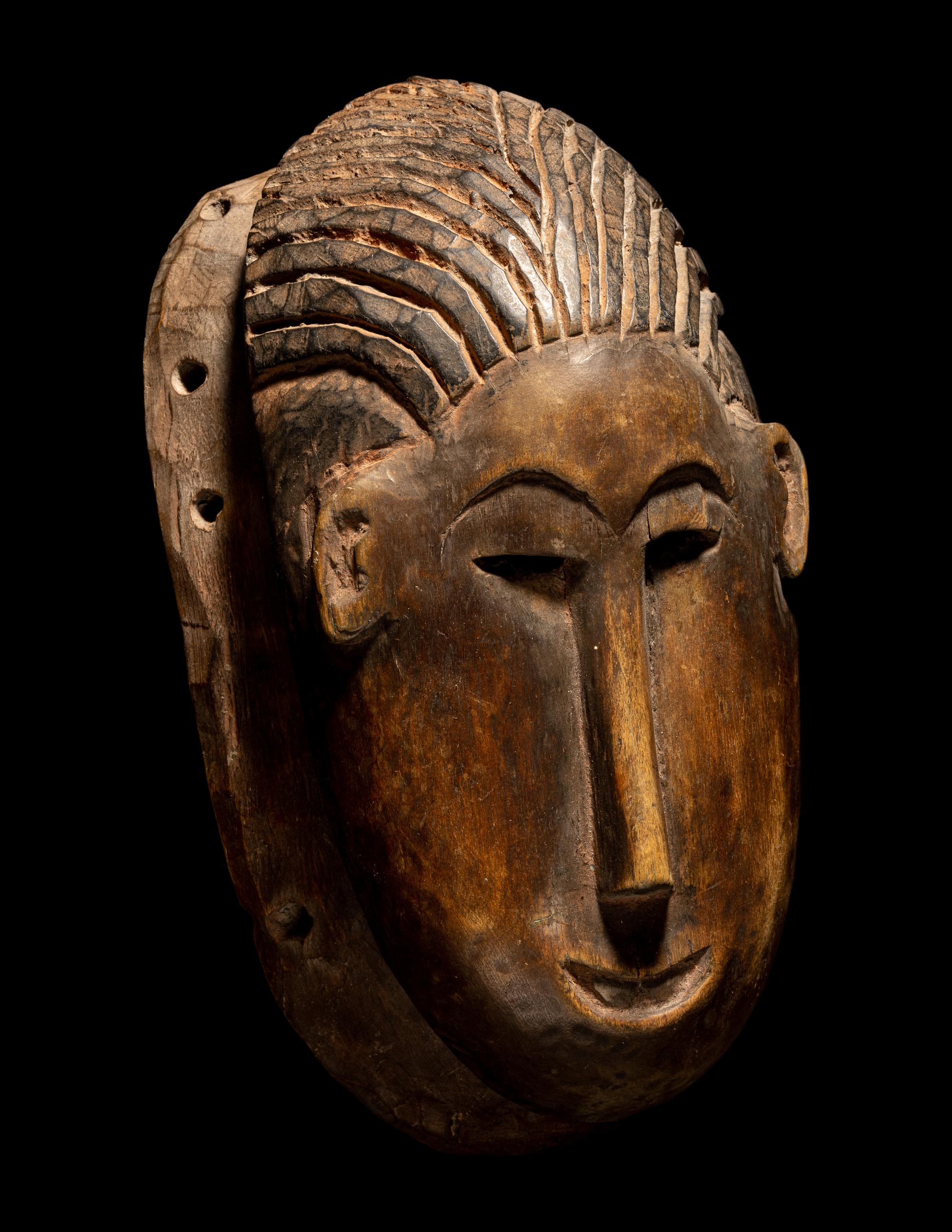 Two Bamana Wood Masks and a Janus Wood Head