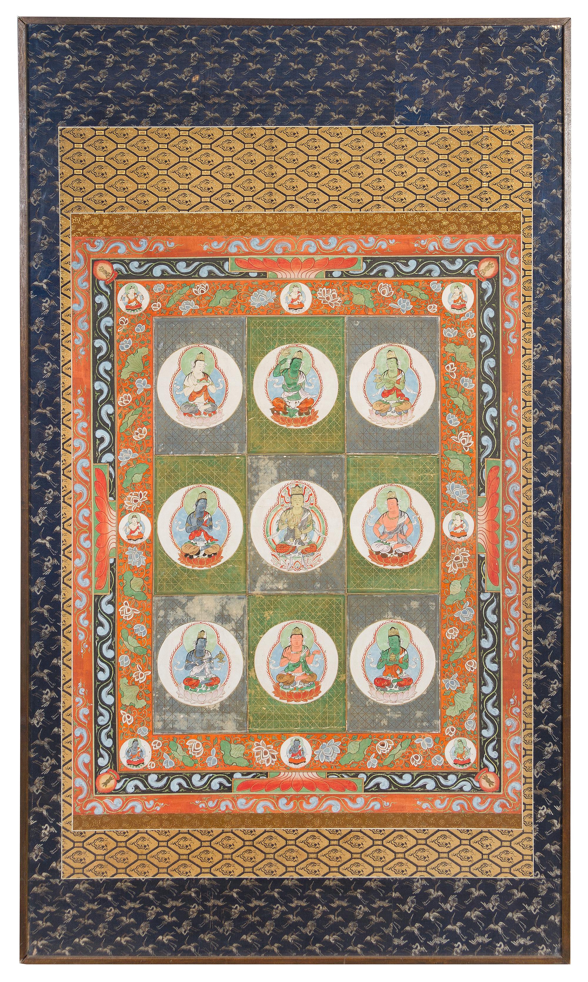 A Tibetan Thangka 19TH CENTURY 36 3/4 x 28 1/4 inches. — 19TH CENTURY